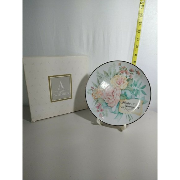 AVON Plate 1995 Joyous Occasions Happy Anniversary - Picture 1 of 3